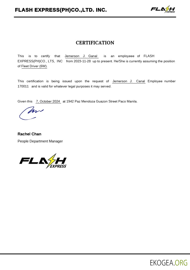 Modèle de fiche de paie Flash Express Co. aux formats Word et PDF.pdf, 1